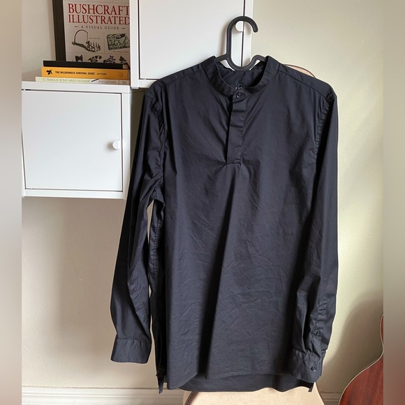 Zara Other - Zara men’s black long sleeve collar-less shirt.